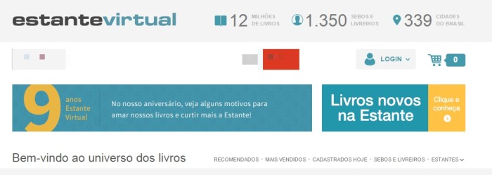 primeira página do site