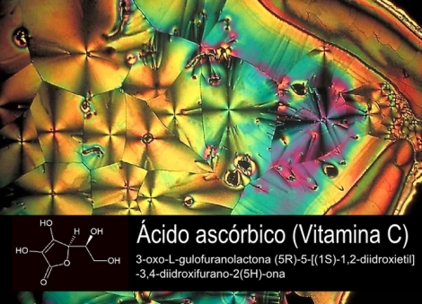 cristais e estrutura do ácido ascorbico