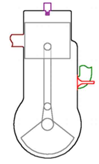 desenho do interior de um motor a combustão