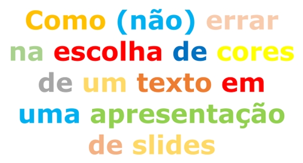 texto com várias cores